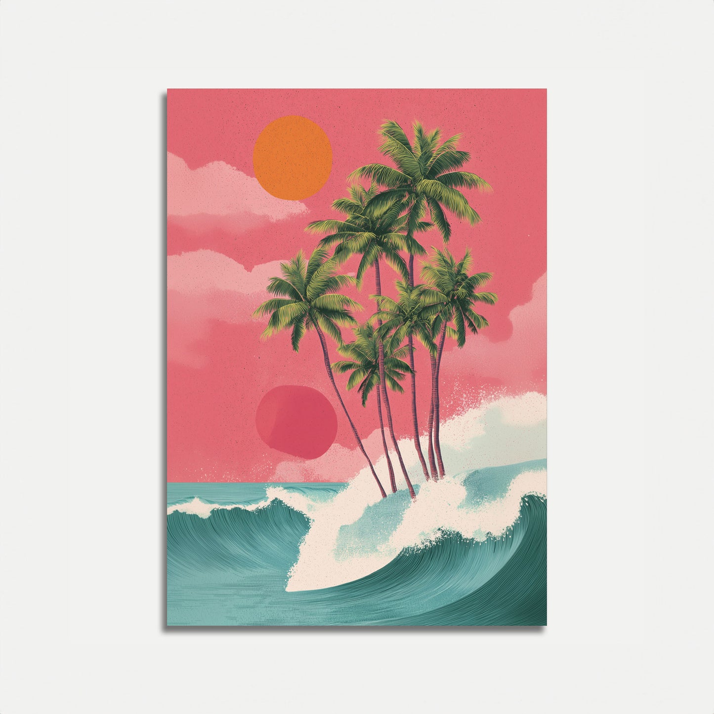 Tropischer Sonnenuntergangs-Surfposter
