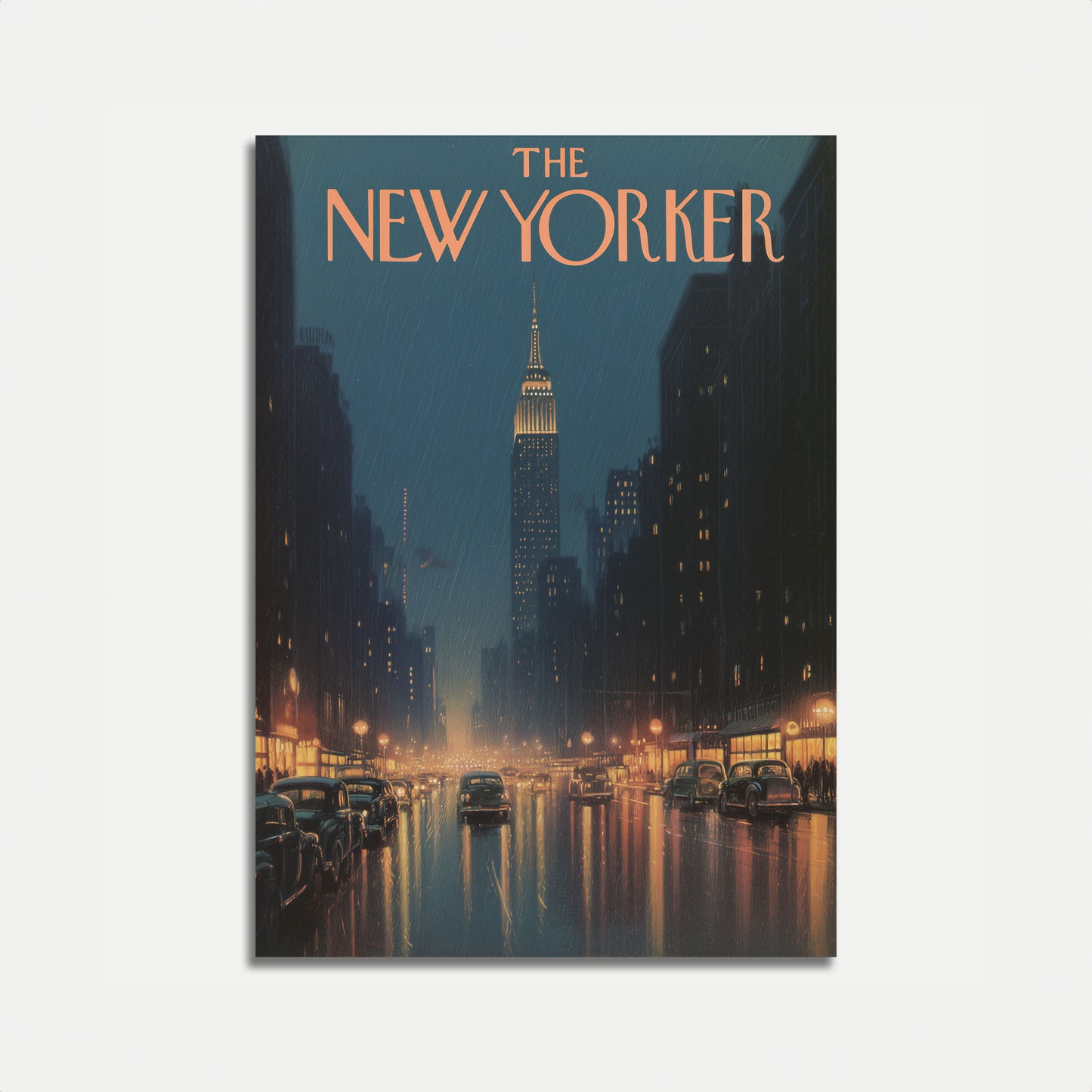 Rainy New York City Night Poster