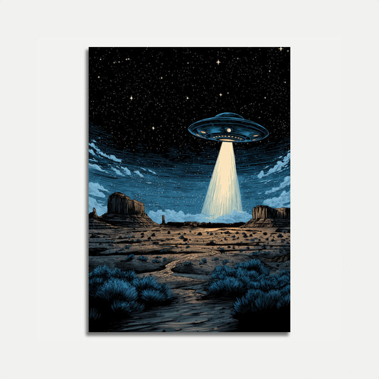 Desert UFO Encounter Poster