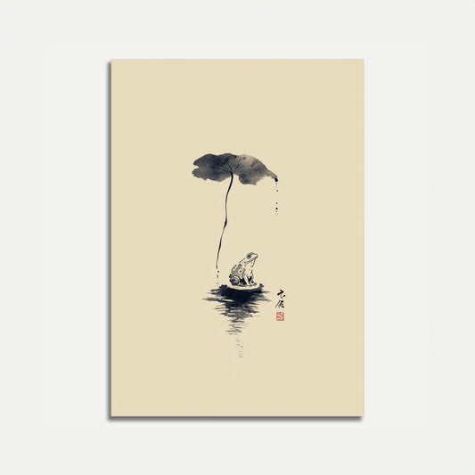 Frø Under Lotusblad Plakat