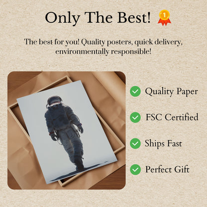 Lone Astronaut Space Walk Poster