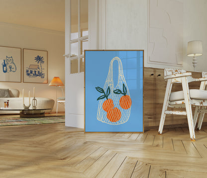 Oranges in Mesh Bag Poster
