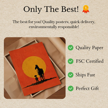 Sonnenuntergang Cowboy Silhouette Poster