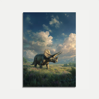 Triceratops Mountain Valley Poster