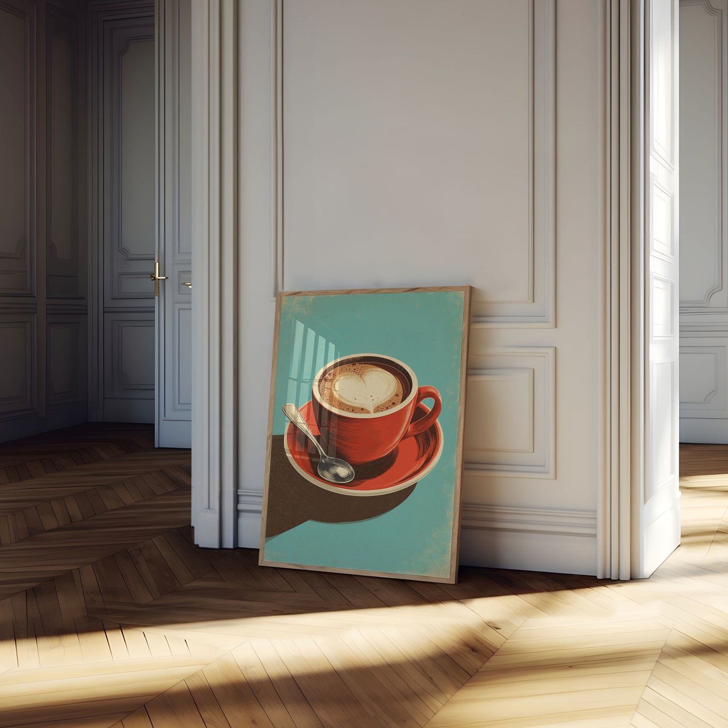 Heart Coffee Latte Art Poster