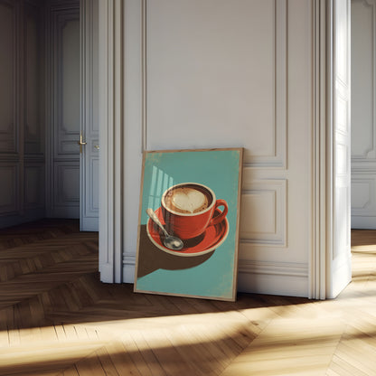 Heart Coffee Latte Art Poster
