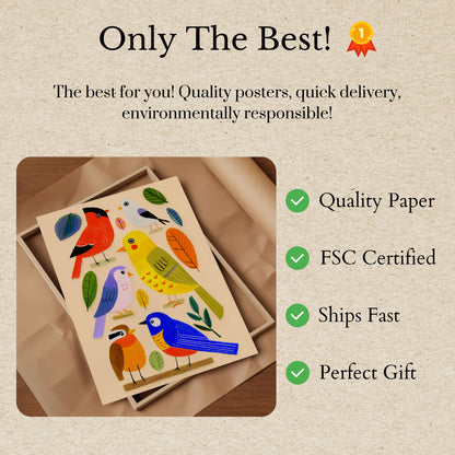 Colorful Birds in Nature Poster