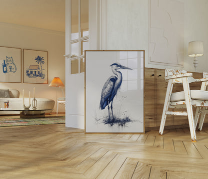 Elegant Blue Heron Poster