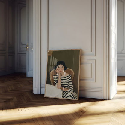 Elegant Stripes and Pearls Poster