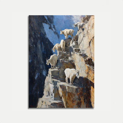 Manifesto delle Capre di Montagna che Scalano le Scogliere