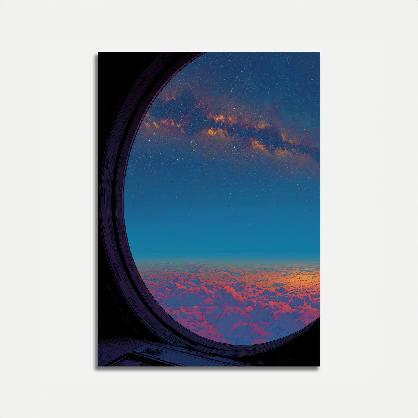 Affiche Galaxie Hublot d'Avion