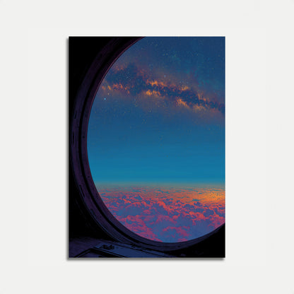 Affiche Galaxie Hublot d'Avion
