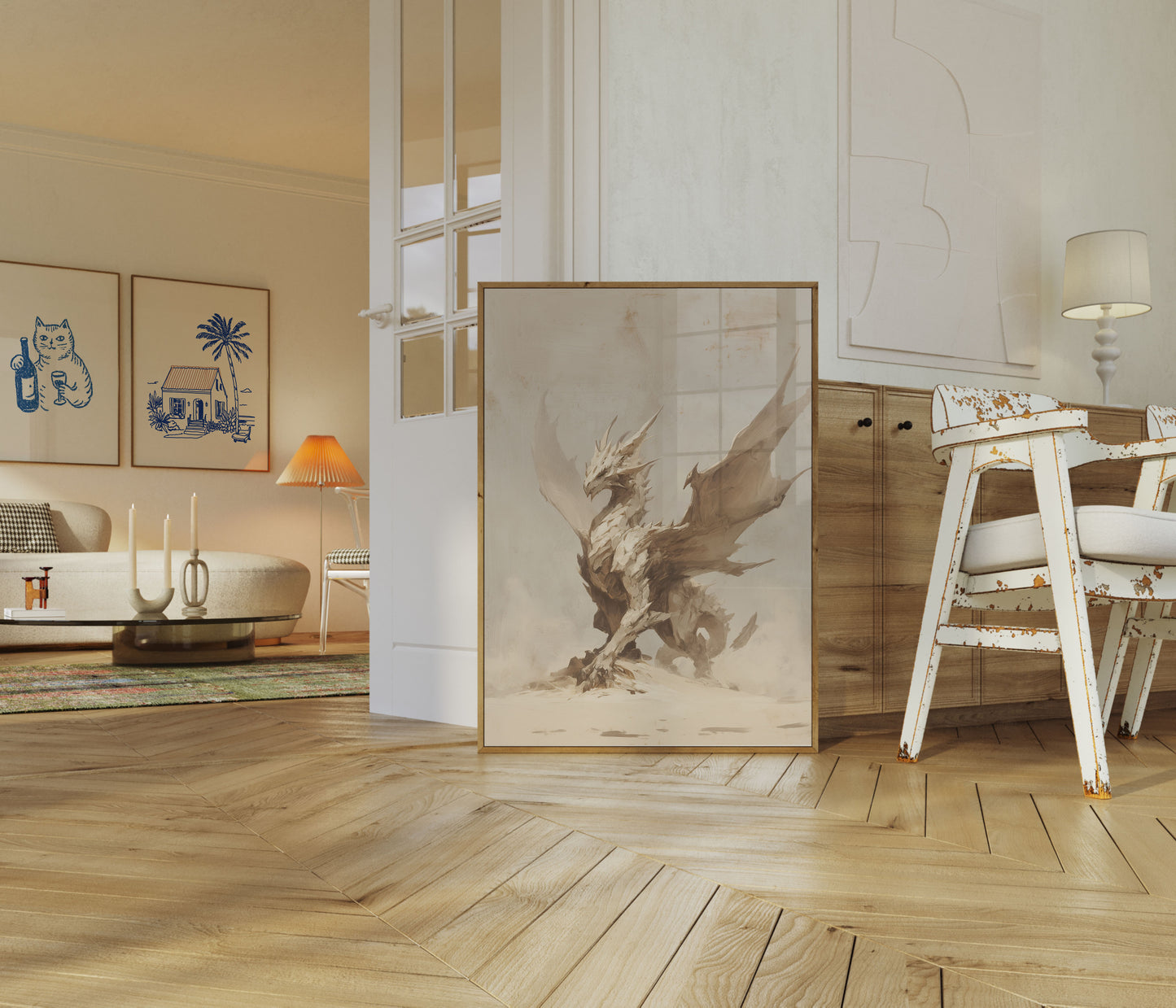 Ethereal Stone Dragon Poster