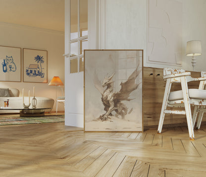 Ethereal Stone Dragon Poster