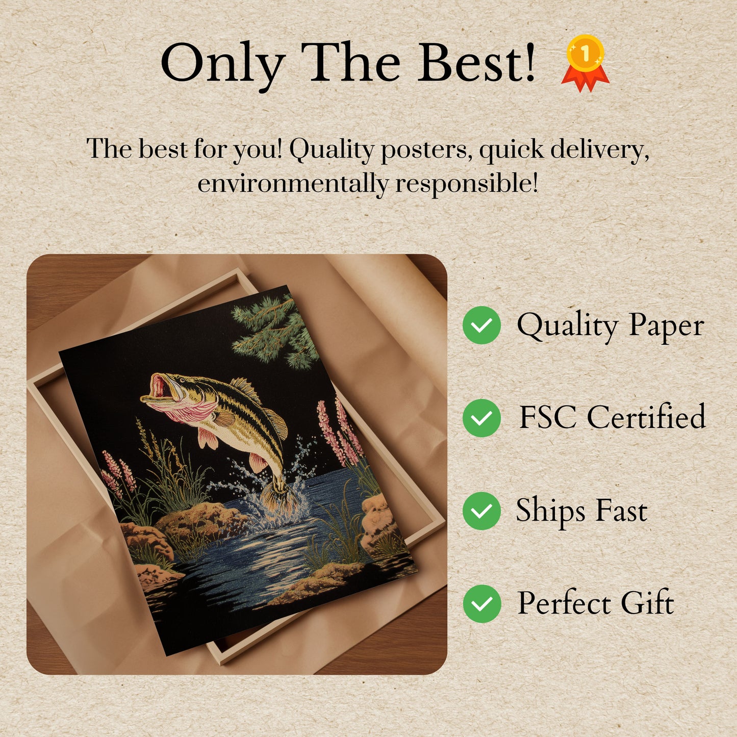 Jumping Bass Fishing Poster