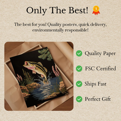 Jumping Bass Fishing Poster