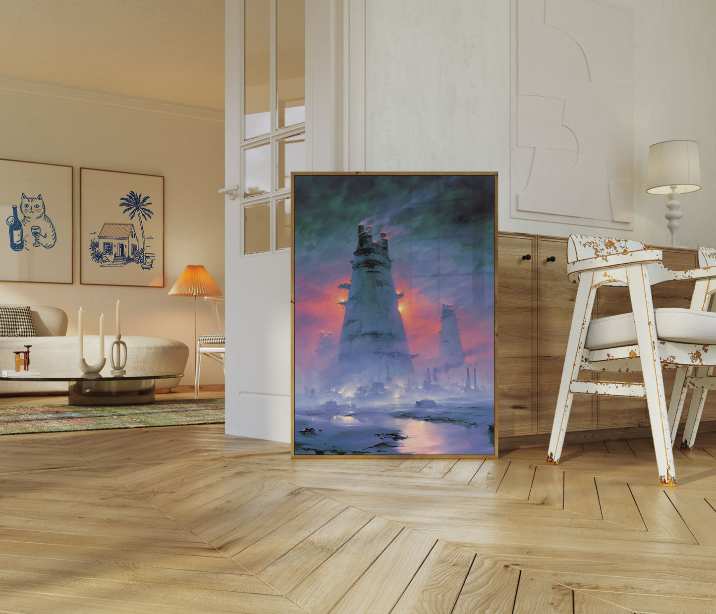 Futuristic Dystopian Towers Poster