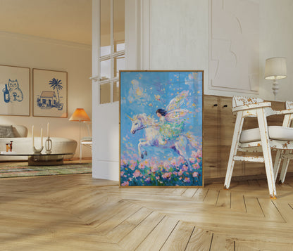 Fairy on Winged Horse Poster