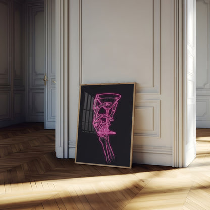 Affiche Néon Cocktail Squelette