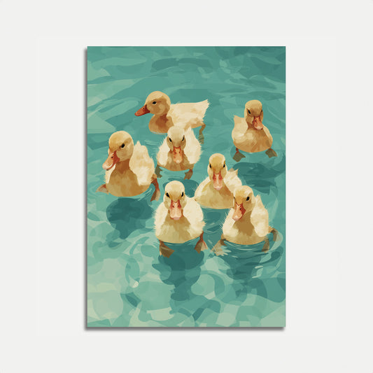 Affiche Canards en Nage Ensemble
