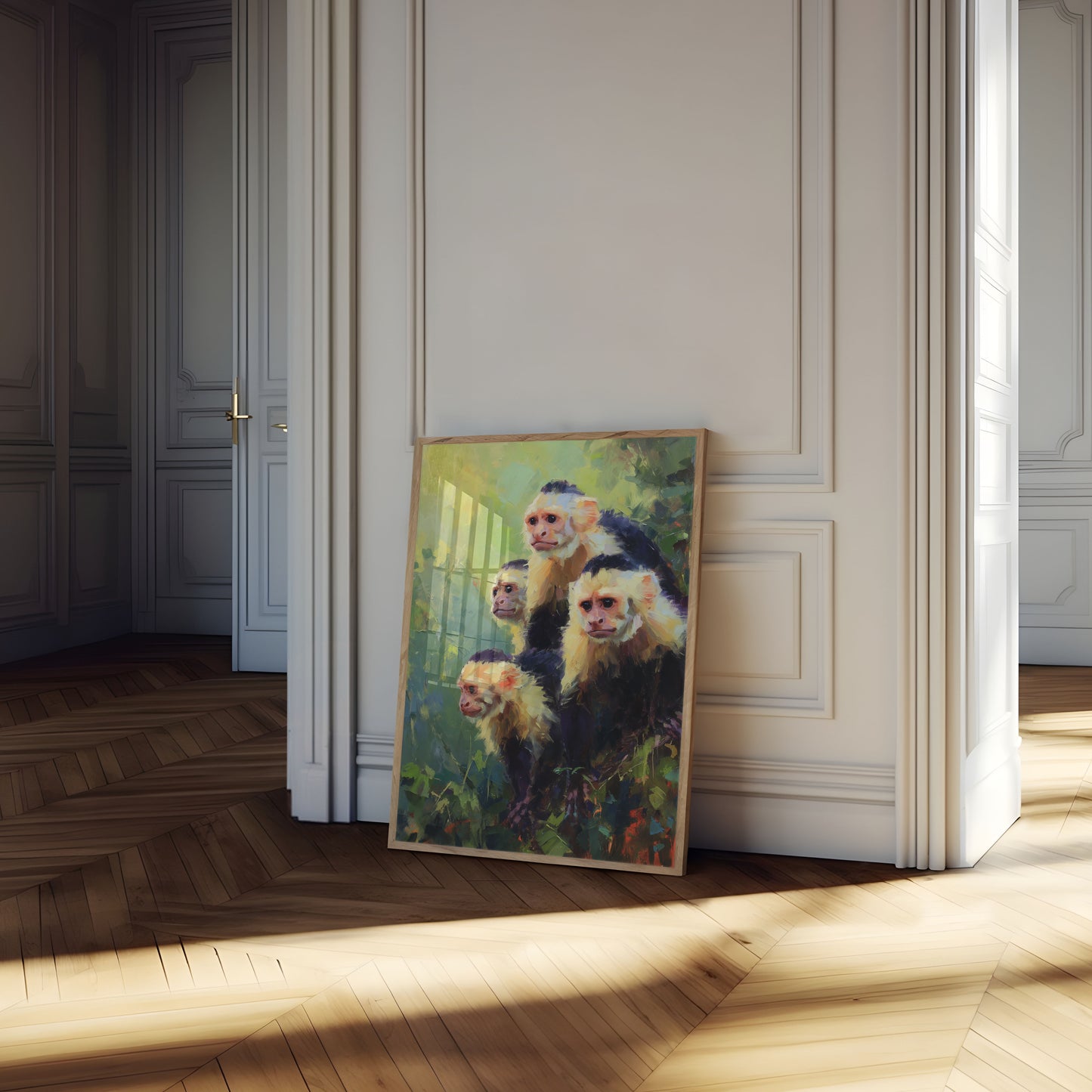 Póster de Retrato Familiar de Monos