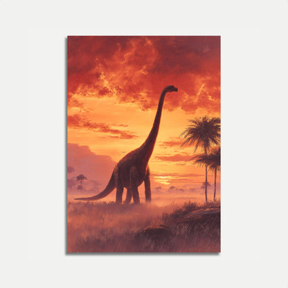 Sunset Brachiosaurus Prehistoric Poster