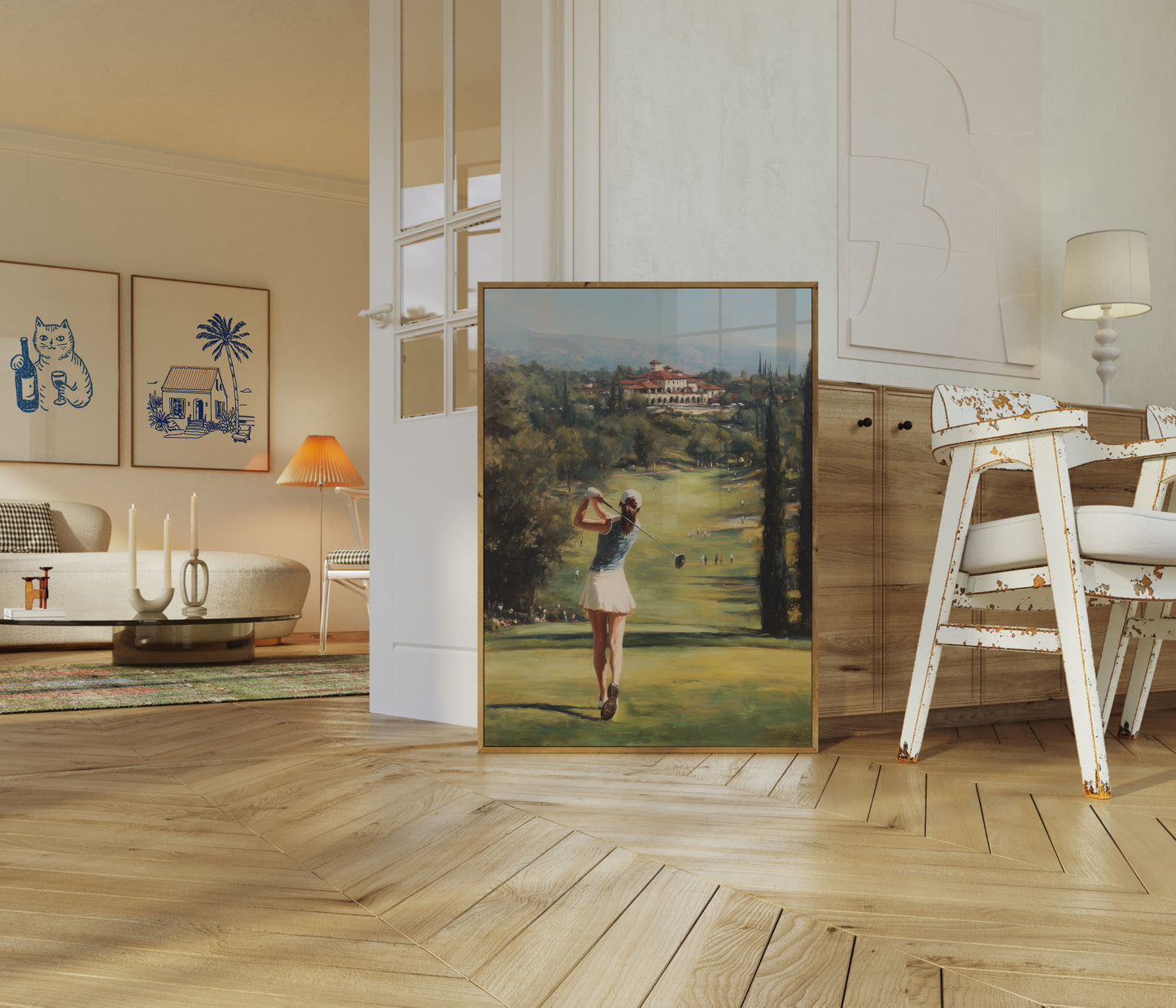 Affiche de paysage de terrain de golf élégant
