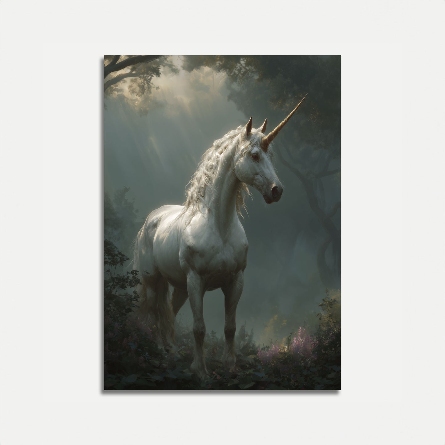 Poster della Foresta dell'Unicorno Bianco Mistico