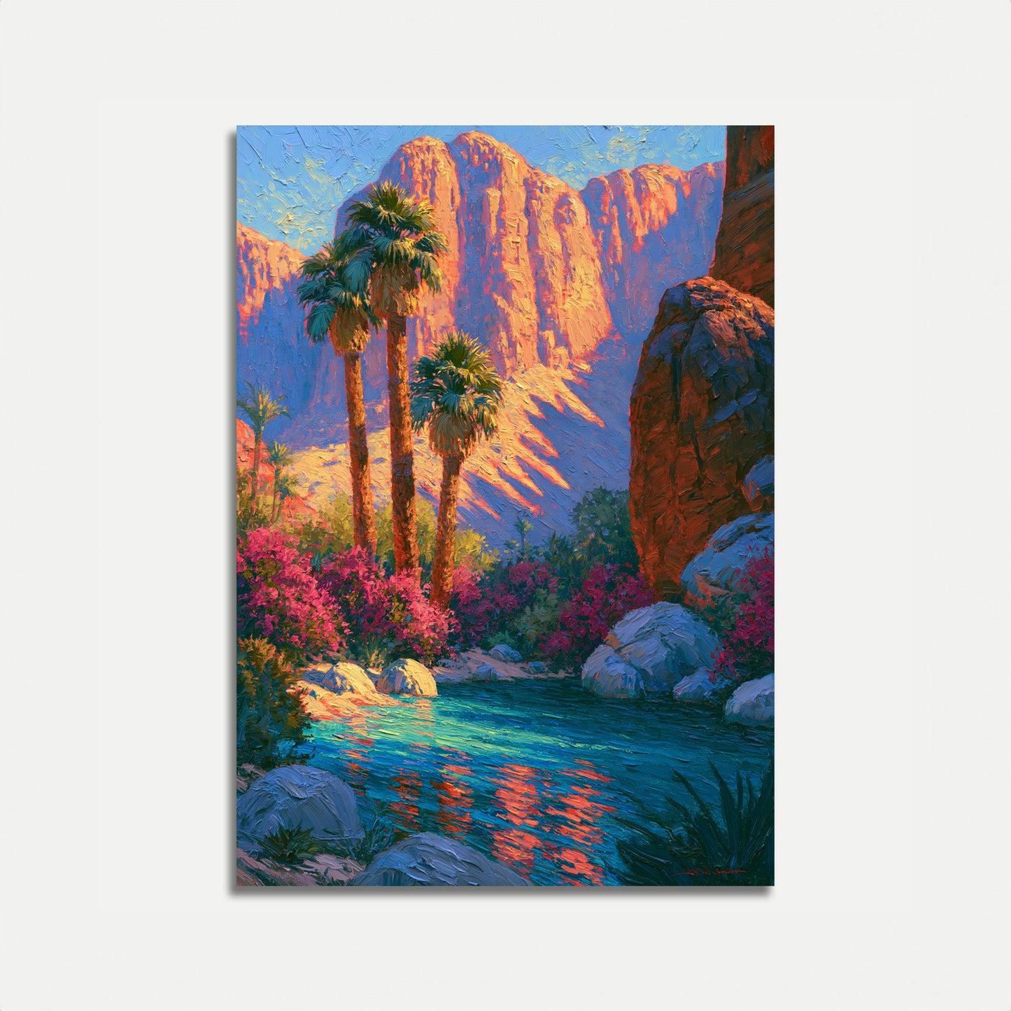 Desert Oasis Canyon Landscape Poster