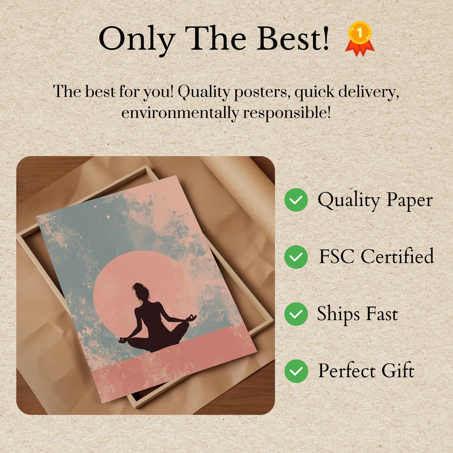 Zen Meditation Sunset Poster