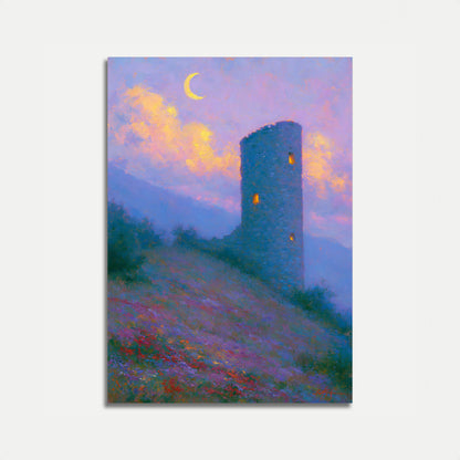 Poster Notte Lunare Torre Medievale