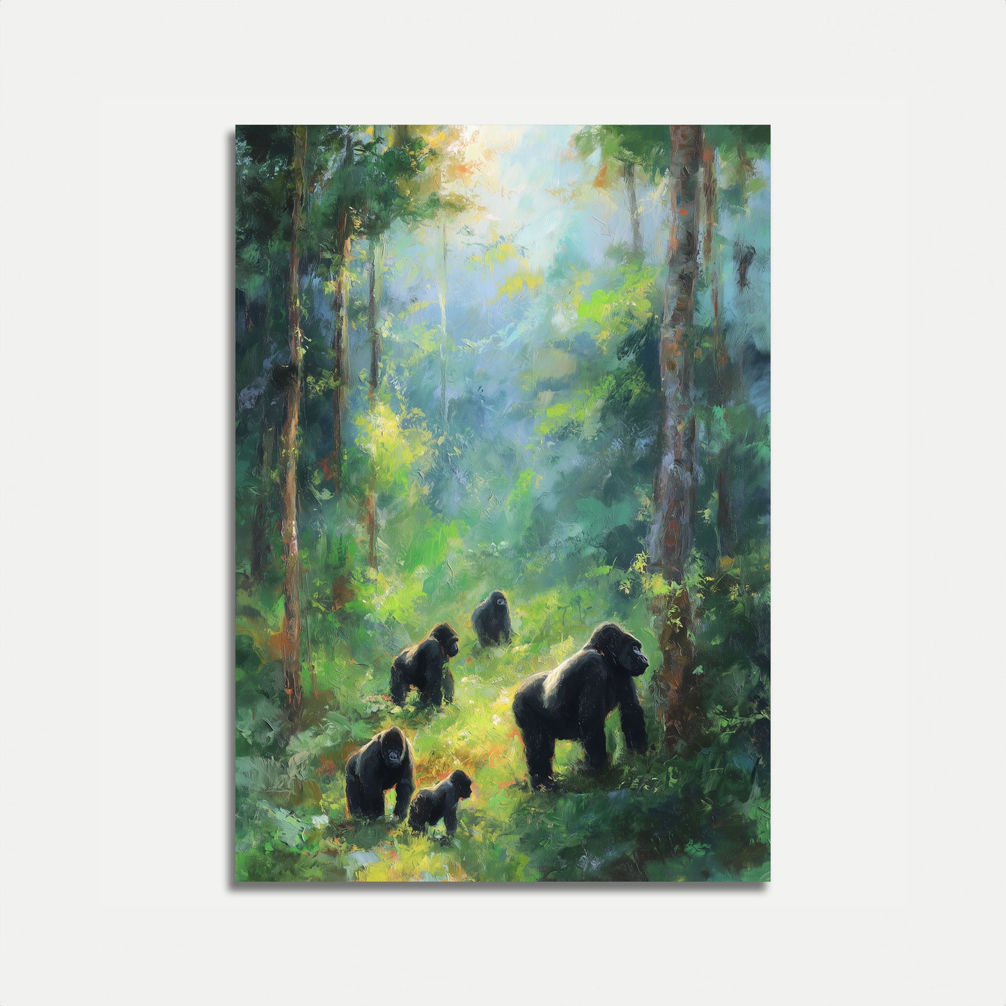 Gorilla Familie Skov Jungle Plakat
