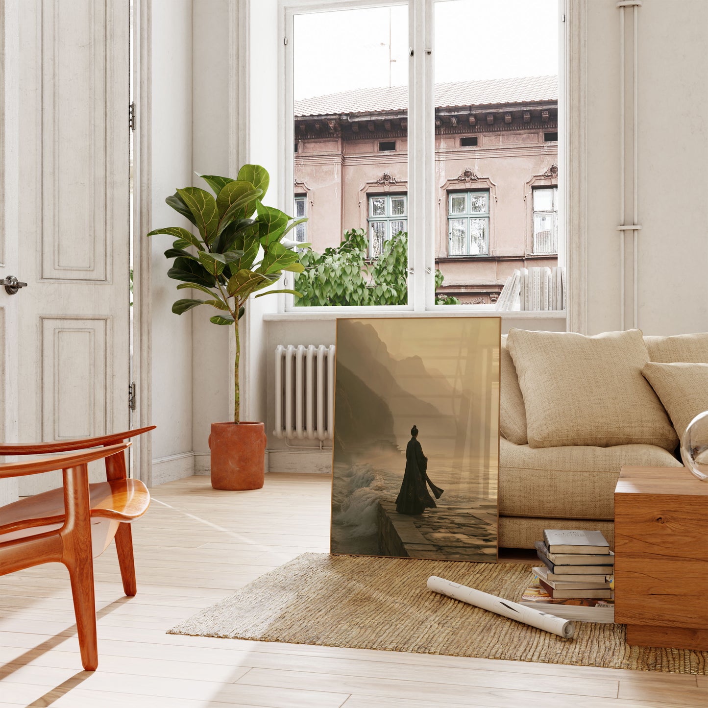 Zen Warrior Mountain Poster