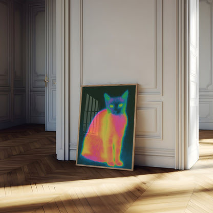 Poster Termico Gatto Neon