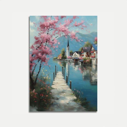 Pôster de Primavera da Aldeia do Lago Alpino