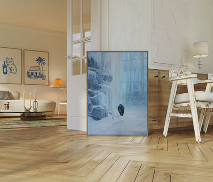 Poster dell'Orso Nero nel Canyon Ghiacciato