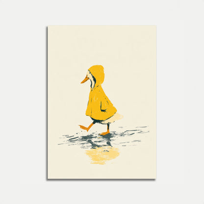 Eend in Gele Regenjas Poster