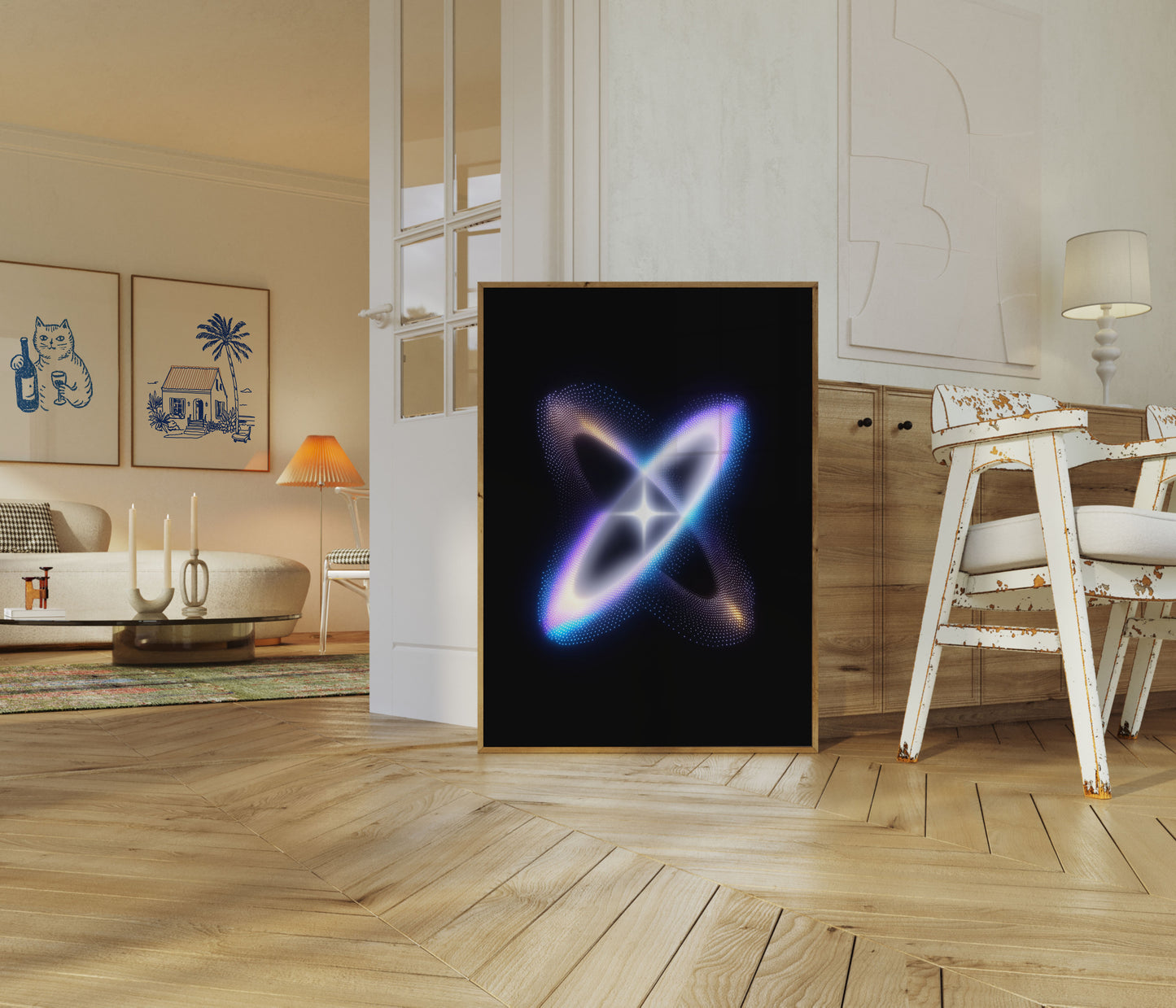 Poster Farfalla Digitale Luminescente