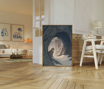 Cat in Snowy Forest Poster