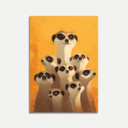 Nysgerrige Meerkat-Familie Plakat
