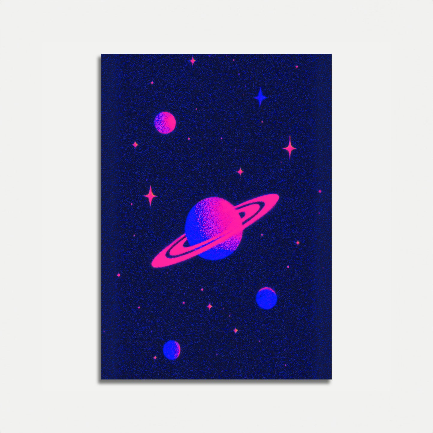 Kosmiczny Plakat Saturna z Przestrzeni