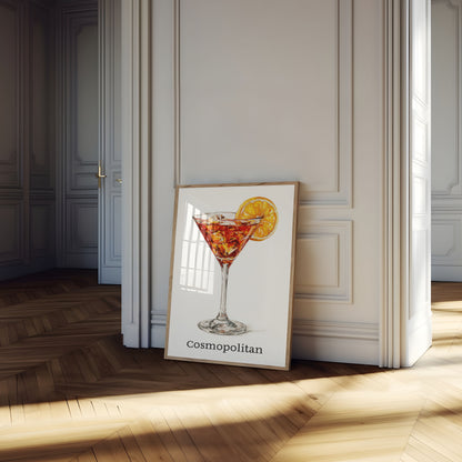 Vibrant Cosmopolitan Cocktail Poster