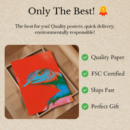 Bunter Chamäleon Pop-Art-Poster