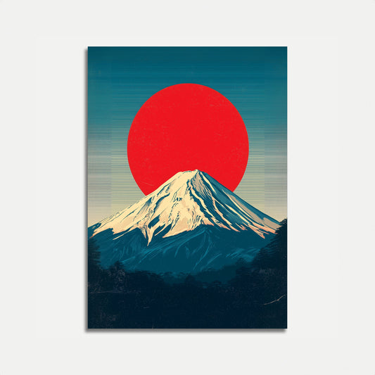 Stigende Sol Mount Fuji Plakat