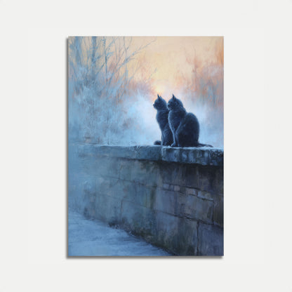 Cats by Frozen Waters Poster