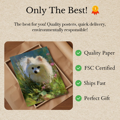 Fluffig Vit Valp Poster