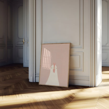 Elegant White Chicken Poster