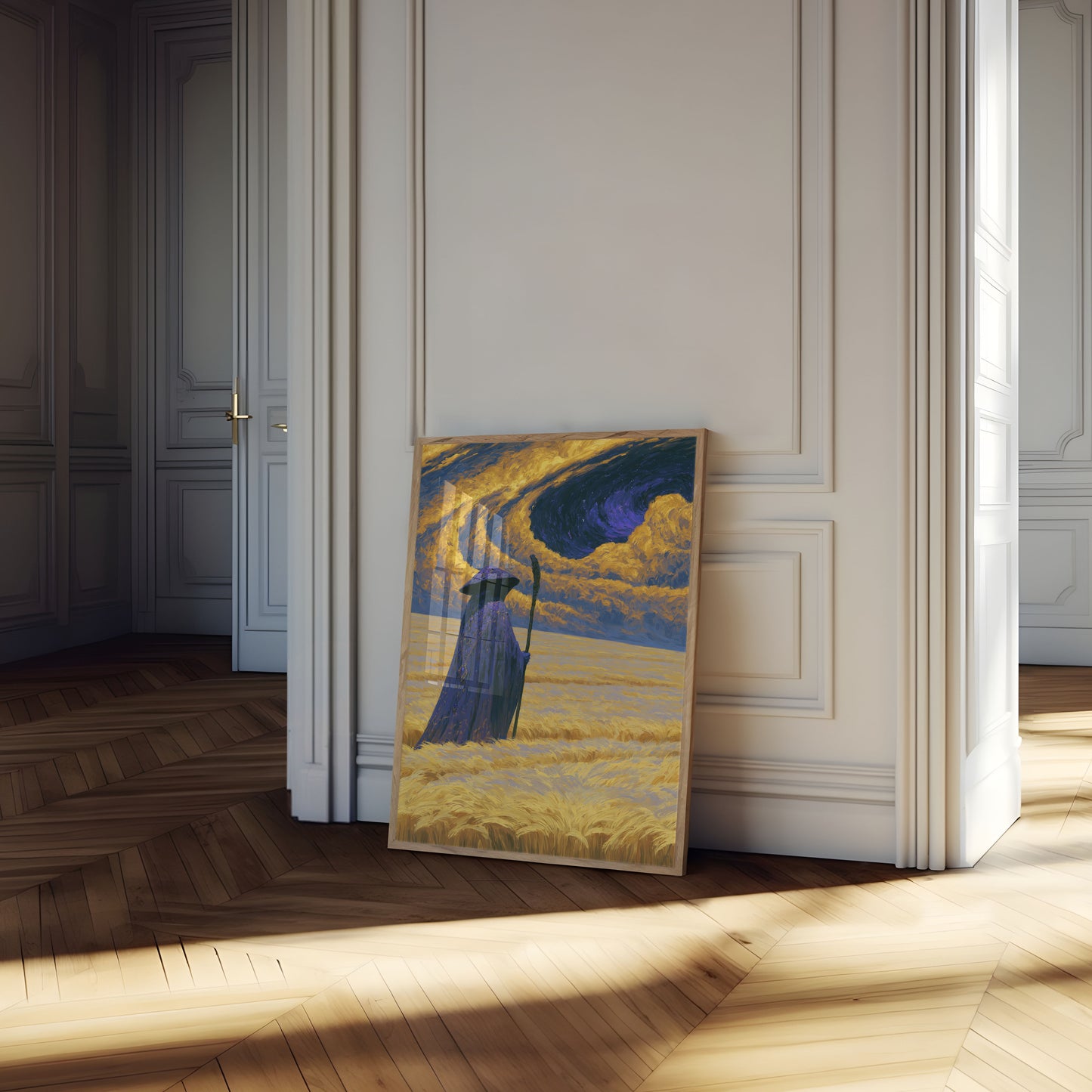 Wizard in the Starry Fields Poster