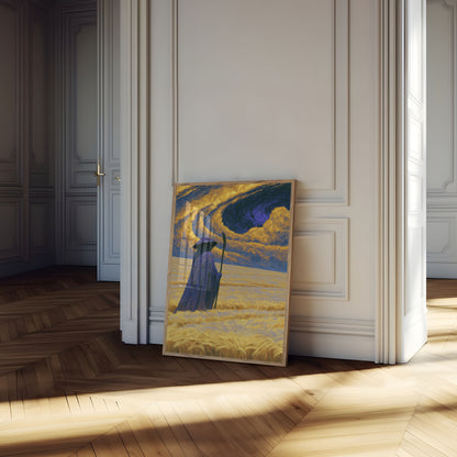 Wizard in the Starry Fields Poster