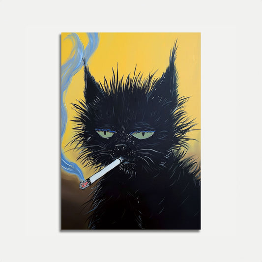 Rebellious Smoking Cat Poster